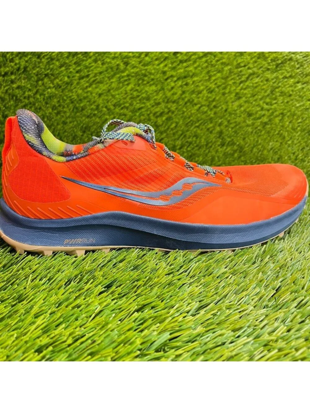 Saucony Peregrine 12 Womens Size 9.5 Orange Blue Athletic Running Shoes Sneakers
